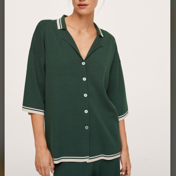 [SOLD] NWT Mango Oversized knitted polo shirt - Picture 3 of 7